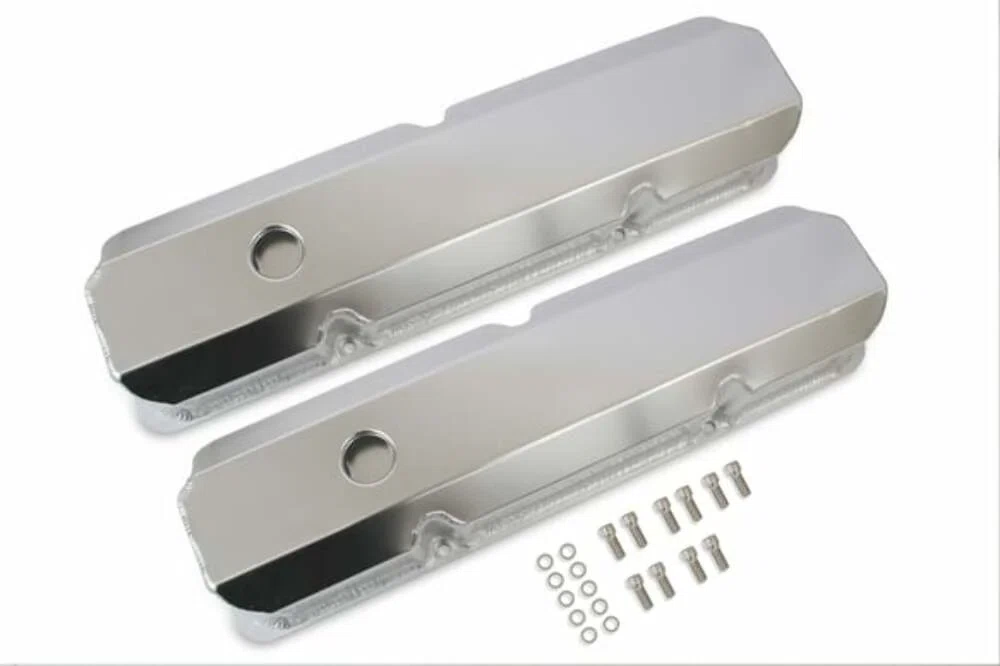 Mr. Gasket Fabricated Aluminum Valve Covers - Silver Finish - 6872G